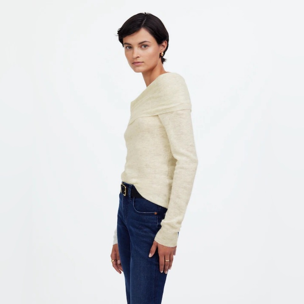 MWL Alpaca Blend Off-Shoulder Knit Sweater